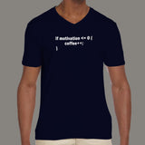 Code Coffee and Motivation V-Neck T-Shirt For Men India
