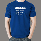 In Case Of Fire Git Commit Git Push Git Out Funny Programmer T-Shirt For Men Online India