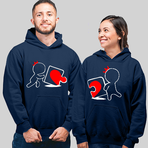 Incomplete without you his & her Love Puzzle Couple Hoodies Online India