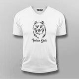 Indian Spitz V Neck T-Shirt Online