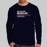 Installing Muscles Please Wait Funny Sport Gym T-Shirt For Men