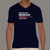 Installing Muscles Please Wait Funny Sport Gym T-Shirt For Men