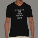 Intelligence Stephen Hawking Men's V Neck T-Shirt online india