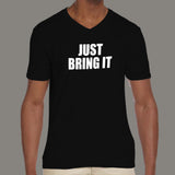 The Rock - Dwayne Johnson Just bring It Men's attitude WWE v neck t-shirt online india