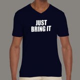 The Rock - Dwayne Johnson Just bring It Men's attitude WWE v neck  t-shirt online