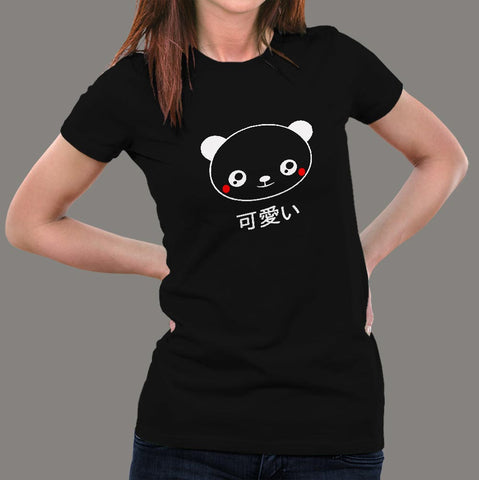 Cute Panda Face Kawaii Japanese Anime T-Shirt For women online india