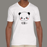 Cute Panda Face Kawaii Japanese Anime V Neck T-Shirt For Men online india