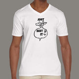 Just Beet It Funny Vegan V Neck T-Shirt For Men online india