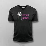 KITTEN BEANS Cat Lover V-neck T-shirt For Men Online India