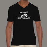 Kashmir To Kanyakumari Road Trip Men's Bike V Neck T-Shirt Online India