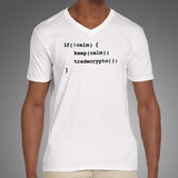 Keep Calm And Trade Crypto Coins Programming Coding V Neck T-Shirt For Men Online India