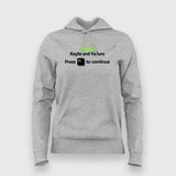 Error Keyboard Failure. Press F1 To Continue Funny Program Quotes Hoodies For Women