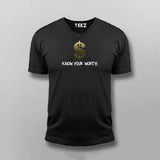 Know Your Worth Motivational V-neck T-shirt For Men Online India