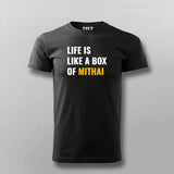 Life Is Like A Box Of Mithai Funny T-shirt For Men