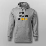 Life Is Like A Box Of Mithai Funny Hoodies For Men