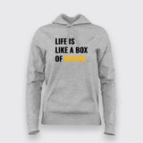 Life Is Like A Box Of Mithai Funny  T-Shirt For Women