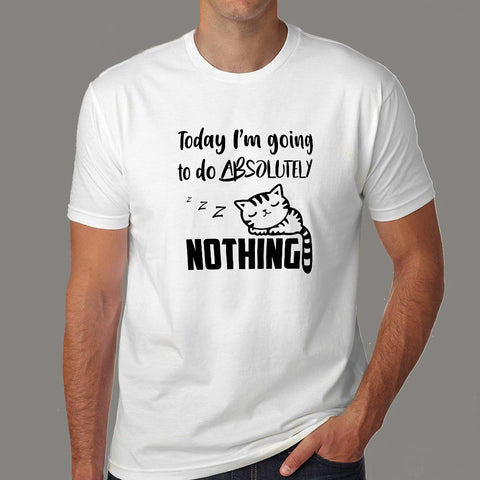 Lazy Cat - I Will Do Nothing Today Men’s T-Shirt online india
