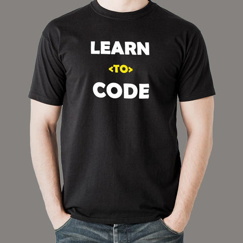 Learn To Code Funny Programming Code T-Shirt For Men Online India