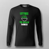 Lettuce The Taste Of Sadness Funny Vegetarian Fullsleeve T-Shirt For Men Online