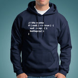 Life Motto If Sad Be Happy Funny Code Programmer Hoodies For Men