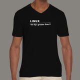 Linux For IQ's Greater Than 8 Men's V Neck T-Shirt India