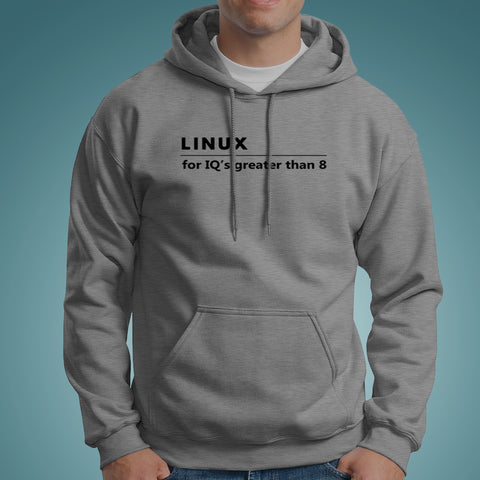 Linux For IQ's Greater Than 8 Men's Hoodies Online India