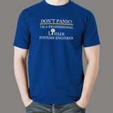 Don't Panic I'm a Professional Linux System Engineer T-Shirt For Men India