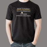 Don't Panic I'm a Professional Linux System Engineer T-Shirt For Men Online