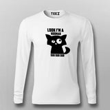 Look I'm a Hooman Dur Dur Dur Funny Cat Fullsleeve T-Shirt India