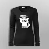 Look I'm a Hooman Dur Dur Dur Funny Cat T-Shirt For Women