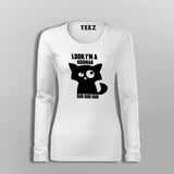 Look I'm a Hooman Dur Dur Dur Funny Cat T-Shirt For Women