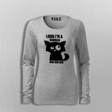 Look I'm a Hooman Dur Dur Dur Funny Cat T-Shirt For Women