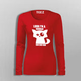 Look I'm a Hooman Dur Dur Dur Funny Cat T-Shirt For Women