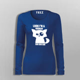 Look I'm a Hooman Dur Dur Dur Funny Cat T-Shirt For Women