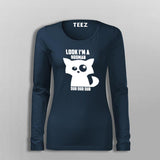 Look I'm a Hooman Dur Dur Dur Funny Cat T-Shirt For Women
