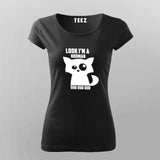 Look I'm a Hooman Dur Dur Dur Funny Cat T-Shirt For Women