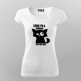 Look I'm a Hooman Dur Dur Dur Funny Cat T-Shirt For Women