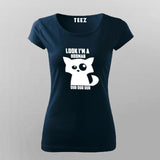 Look I'm a Hooman Dur Dur Dur Funny Cat T-Shirt For Women
