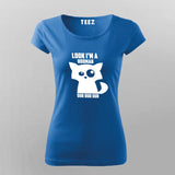 Look I'm a Hooman Dur Dur Dur Funny Cat T-Shirt For Women