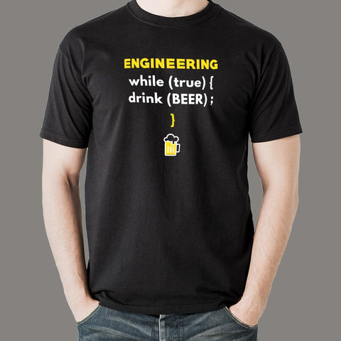 Funny Engineer Love Beer Drink Booze Code Programming T-shirt For Men Online India