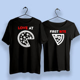 Love At First Bite Pizza Couple T Shirts India