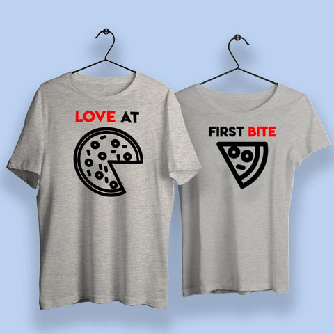 Love At First Bite Pizza Couple T Shirts India Online India