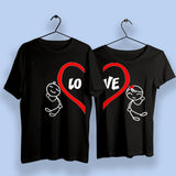 Love Heart Cute Couple T-Shirts Online