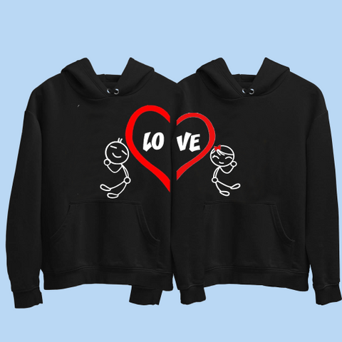 Love Heart Cute Couple Hoodies Online India