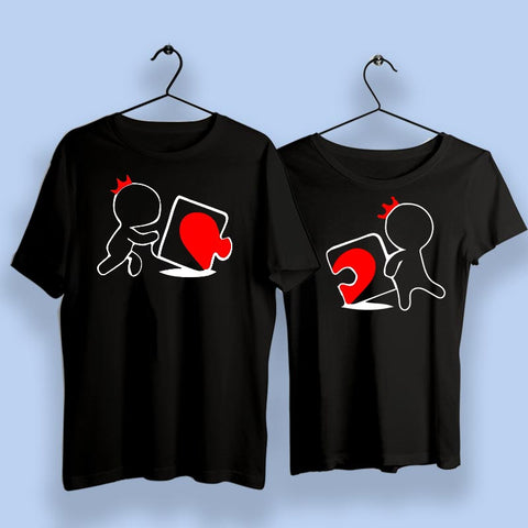 Love Puzzle Couple T Shirts India