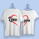 Love You Heart Couple T-Shirts