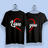 Love You Heart Couple T-Shirts Online