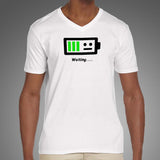 Low Battery Waiting For Energy Funny Men’s V Neck T-Shirt Online India