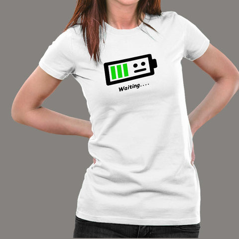Low Battery Waiting For Energy Funny Women’s T-Shirt Online India