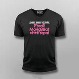 MOHABBAT PYAAR LOVE Funny V Neck T-shirt For Men Online Teez